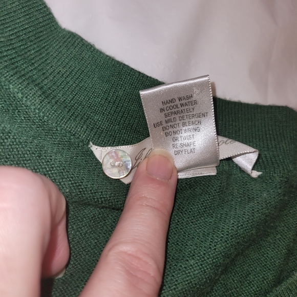 VTG Jillian Nicole 🌿 Stretchy Green Short Bell-Sleeve Sweater/Blouse 🌿 Medium - Picture 14 of 15